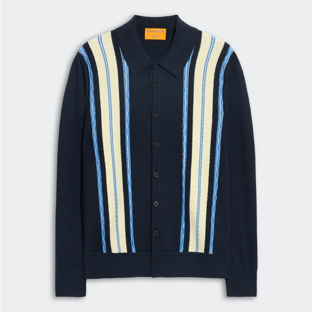 Guest in Residence Baja Plaza Shirt Cashmere Cotton Blend Navy